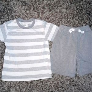 Boy gray shirt and short set